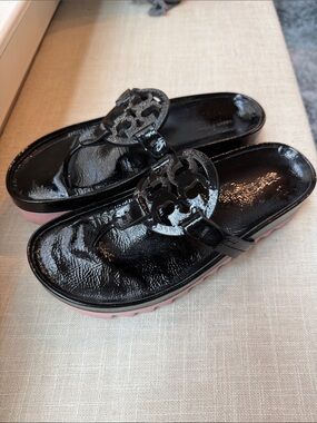 Tory Burch Miller Cloud Lug  Sandals with Pink Sole 8